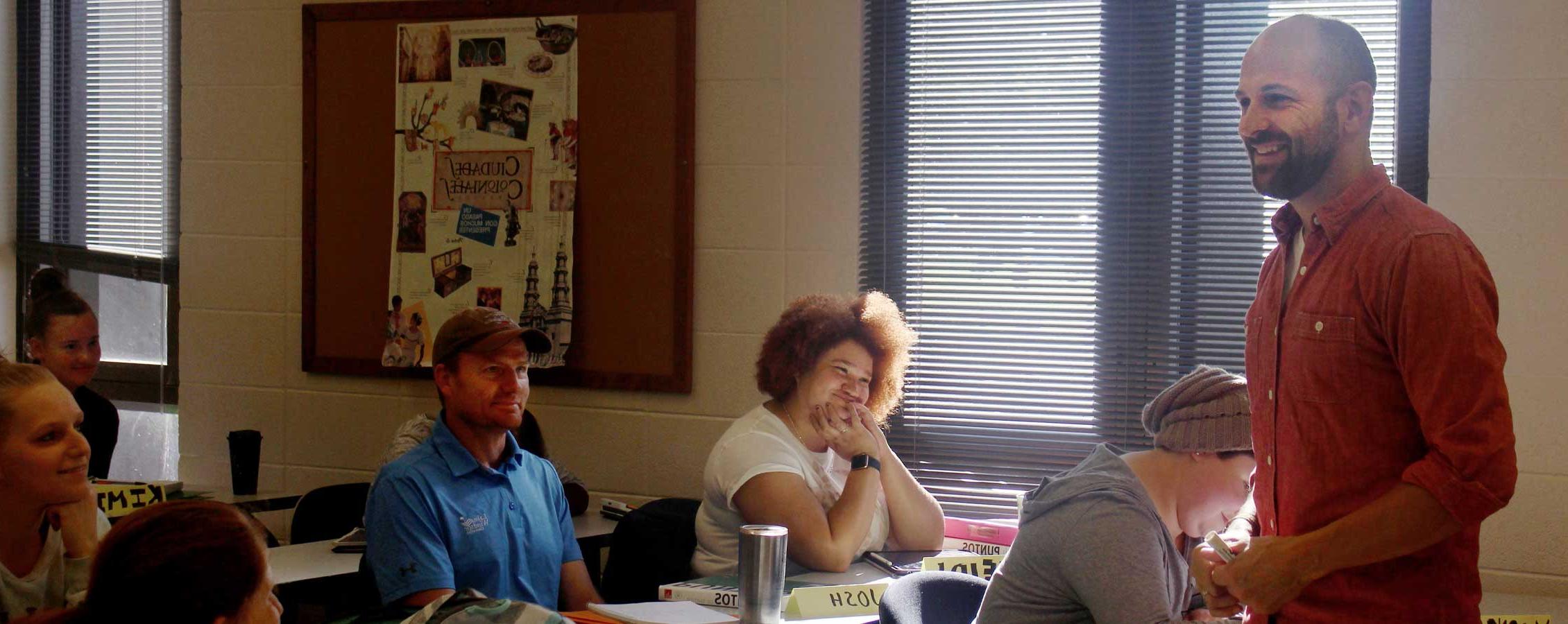  A student pauses in the Non Trad Pad, a study area adult and nontraditional students.