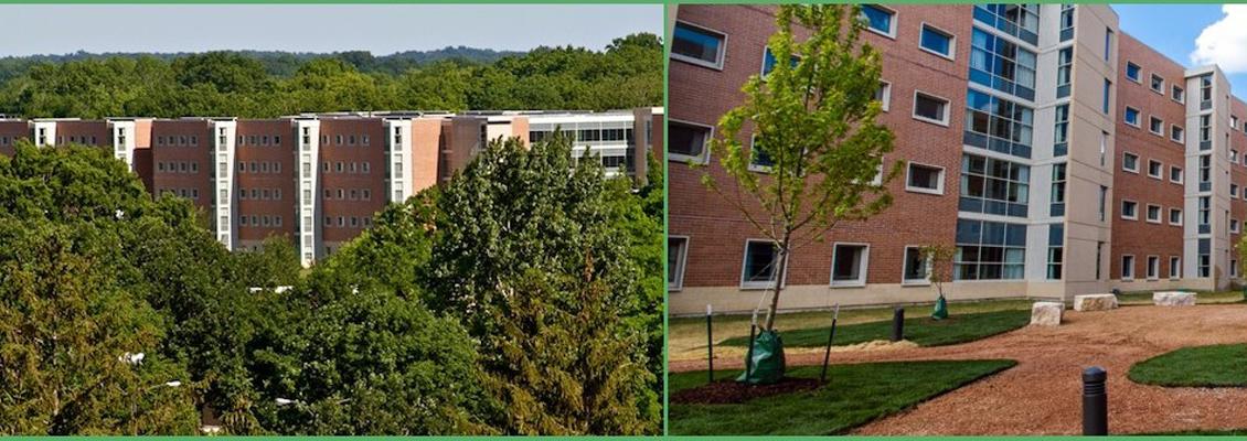 Two photos of Pulliam Hall